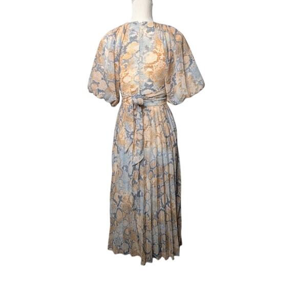 ASOS DESIGN Wrap around pleated midi dress in snake print Size 4 womens - Picture 7 of 7